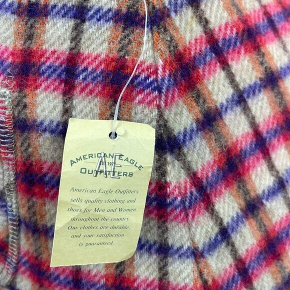 American Eagle Women Plaid Mini Skirt Red Button-Front Pockets Size 4 - New - Picture 5 of 7